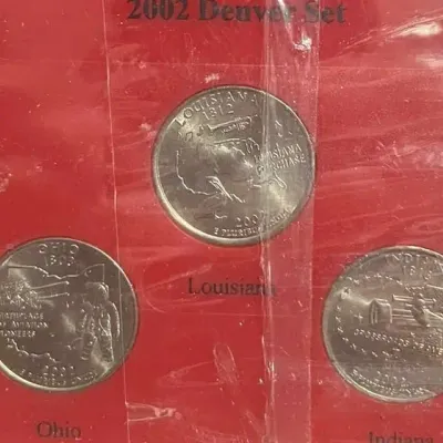 Sale Photo Thumbnail #8: 2002 Denver State Quarters Set Tennessee Ohio Louisiana Indiana Mississippi