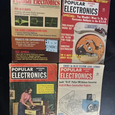 Sale Photo Thumbnail #55: Popular Electronics Magazine Lot of 4 1955 1961 1962 1974 Vintage Radio Hi-Fi