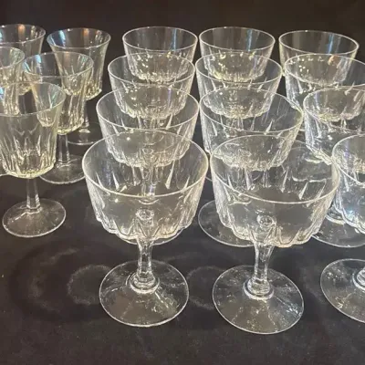 Crystal Vintage Sherbert & Wine Glasses