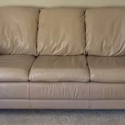 Made In Italy, Taupe Natuzzi Leather Sofa