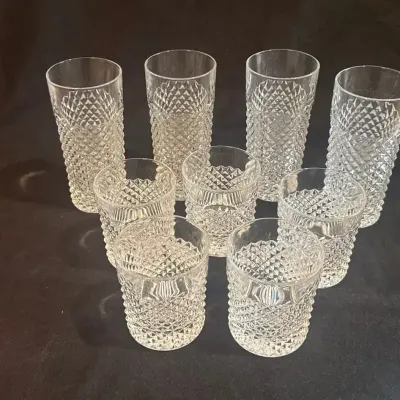 Crystal Diamond Cut Glasses 