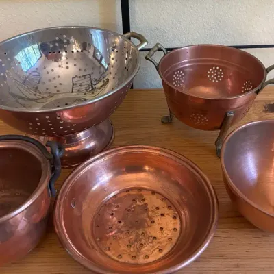 Copper Colanders And Bowls