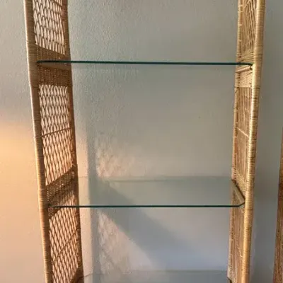 Vintage Wicker Arched Bookcase