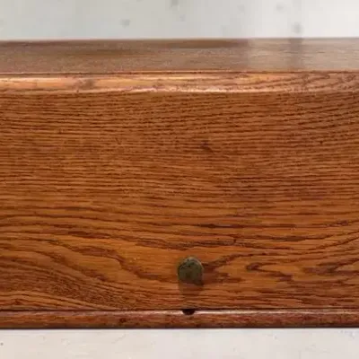 Antique Oak Letter Writing Box