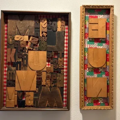 Framed Vintage Letterpress Wood Framed Collage