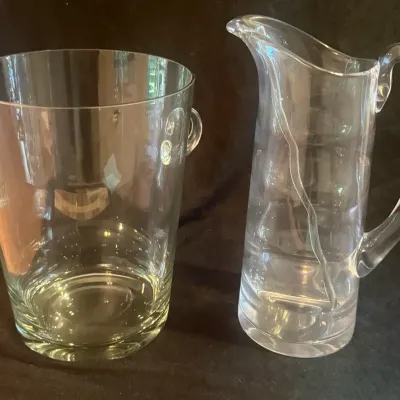 Glass Champagne Bucket and Pitcher