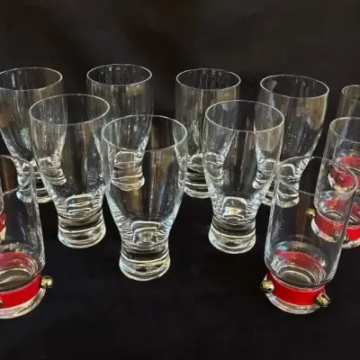 Crystal Beer Glasses And Jingle-Bell Water Glasses