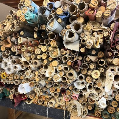 Tons of beautiful fabric rolls 