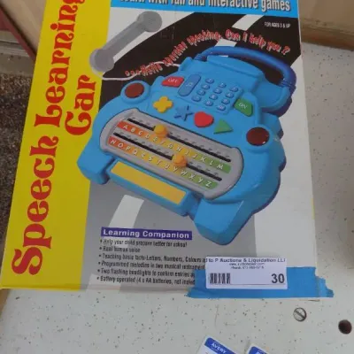 Vintage Speech Learning Car interactive electronic educational toy, boxed and complete with handset attachment.