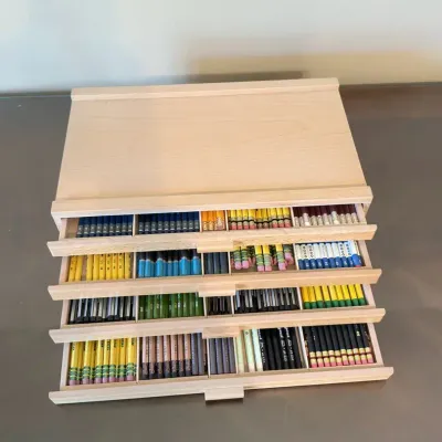 Premium Graphite Pencil Collection – Blick Studio, Mitsubishi, Tombow, Viking & 4-Drawer Wood Case