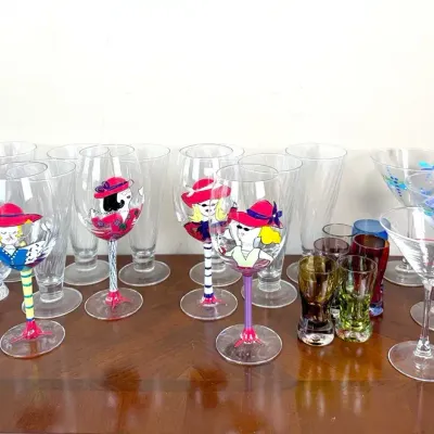 Assorted Decorative Stemware,