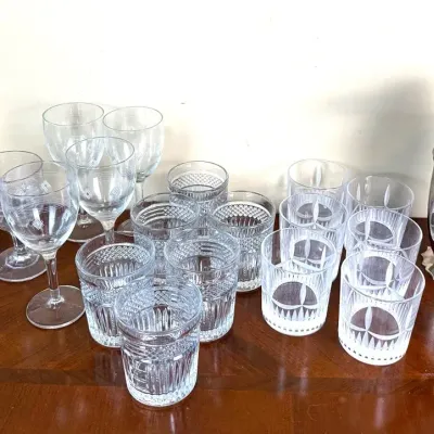 Vintage MCM Art Deco Penguin Stainless Steel Cocktail Shaker 11” & Etched Barware Collection