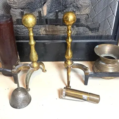 Vintage Fireplace Accessories & Fire Extinguisher