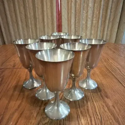 8 W. Bell & Co. Sterling Silver Water Goblets – 6½” – 1,013 Grams