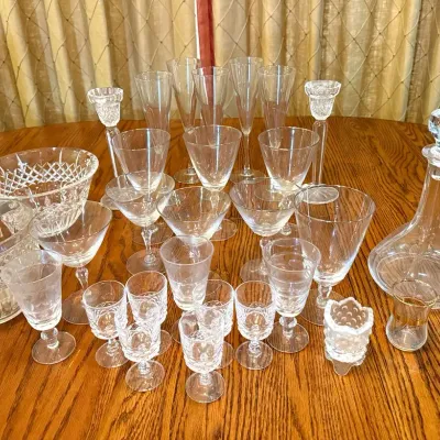 Vintage Fostoria Crystal & Assorted Elegant Glassware Collection