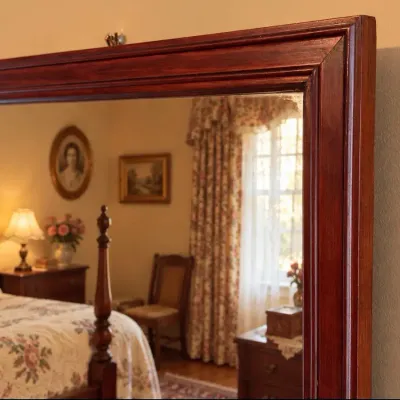 Vintage Framed Wall Mirror – 50” x 32”