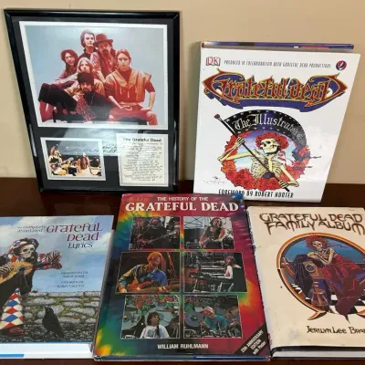 Grateful Dead Collection - 4 Books & Framed Band Photo Display