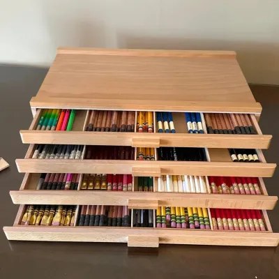 Palomino Blackwing 602, Pearl & Matte Pencil Collection And More – 4-Drawer Wood Cabinet