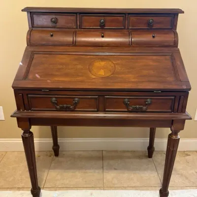 Wood Drop-Front Secretary Writing Desk with Drawers