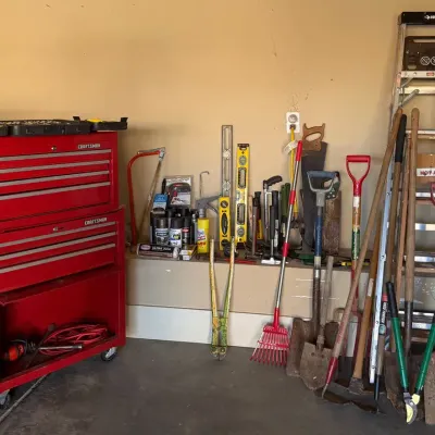 Craftsman Rolling Tool Chest w/ Assorted Hand & Power Tools, Ladders & Garage Equipment-Large Lot