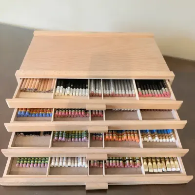 Palomino Blackwing, Golden Bear, General’s & Musgrave Pencil Collection – 4-Drawer Wood Cabinet