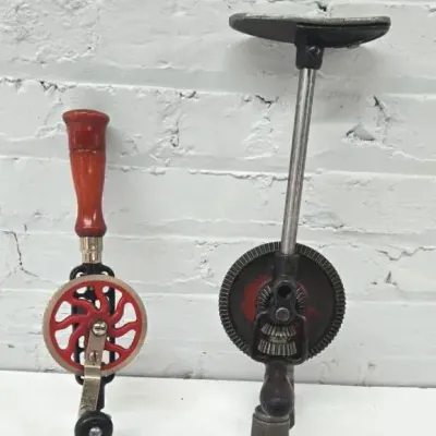 1930's Mohawk Shelburne 2-Speed Chest/Shoulder Brace Hand Drill, Millers Falls No. 2A Hand Drill 