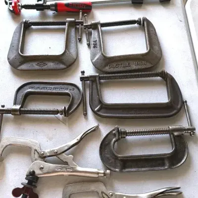 Cast Iron Clamps, Bessey Bar Clamps, Brink&Cotton Clamps, Drill Press Clamp +
