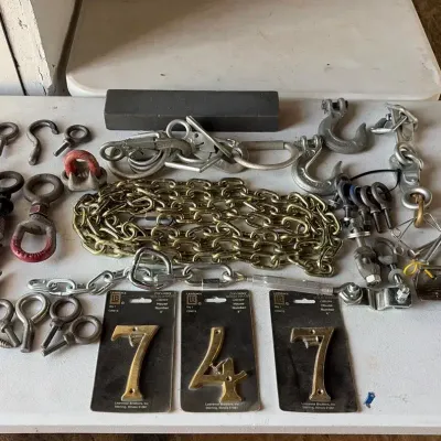 Miscellaneous Tool Lot Including Slip Hooks And Chains