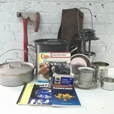 Camping Essentials GSI 10" Aluminum Dutch Oven, 8 Qt Stock Pot And Coleman Lantern
