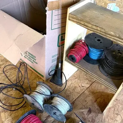 Box Of Insulated Electrical Wire And Cables (12 Spools)