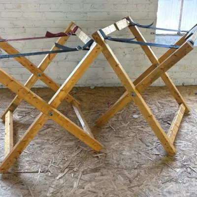 Two Folding X-Frame Stands