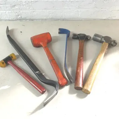 Tools, Including Gorilla Pry Bar With Large Hammers, +