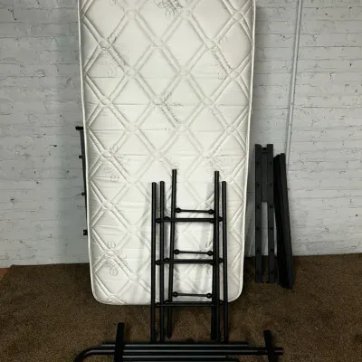 Black Metal Day Bed and Newer Twin Mattress