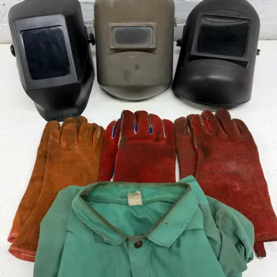 Welding Masks, Gloves & Shop Button Up Shirt