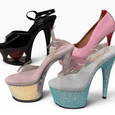 Statement Platform Heel Lot with Clear, Glitter & Patent Stilettos