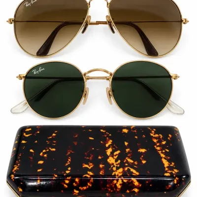 Ray-Ban Aviator & Round Sunglasses Collection with Tortoiseshell Case 