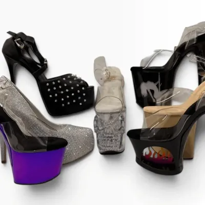 Statement Platform Stiletto & Performance Shoe Lot – Clear, Glitter, Flame & Graphic Styles