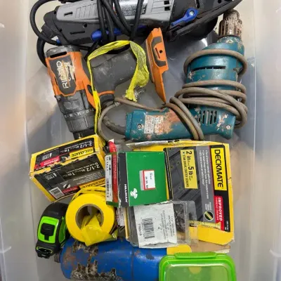 Mystery Tool Lot #2  Power Tools, Hardware, Fasteners & Accessories