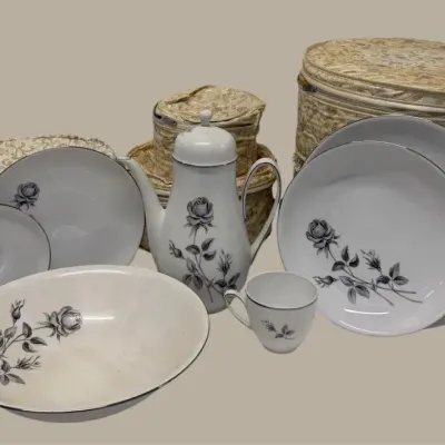 Vintage Royal Porzellan Bavaria Rose China & Cases