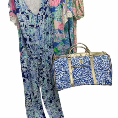Lilly Pulitzer Women's Clothing & Travel Bag Lot L-XL