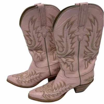 Classics Handmade Pink Leather Cowboy Boots 7.5B