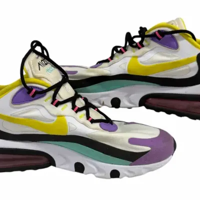 Nike Air Max 270 React Multicolor Sneakers  Men’s Size 9.5  Yellow, Purple & Teal