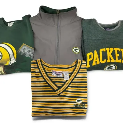 Green Bay Packers NFL Apparel Lot of 4 – Vintage Nutmeg, Pro Player & Team Apparel