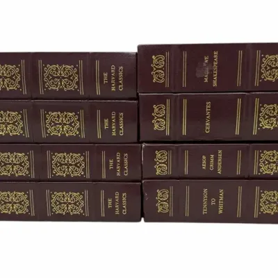 The Harvard Classics Vintage 8-Volume Hardcover Book Collection – Burgundy & Gold Decorative Binding