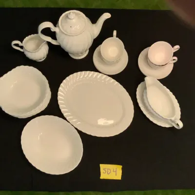 Elegant Vintage White Dinnerware & Tea Service Collection