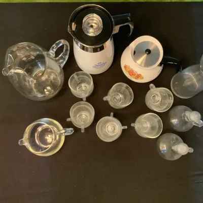 Glass Coffee Cups, Carafes & Beverage Serving Collection – Assorted Lot