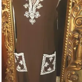 60s linen shift dress