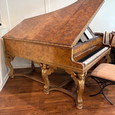 Sale Photo Thumbnail #2: John Broadwood & Sons model 7 grand piano manufactured in 1905. One of a kind design case by artist E.L.  Lutyens in London, England. 