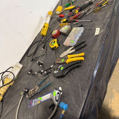 Sale Photo Thumbnail #149: Screw drivers, clamps, measuring tapes and more.