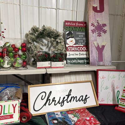 Sale Photo Thumbnail #3: Floral Christmas Picks, Signs, Christmas Crafts Wreath and more.